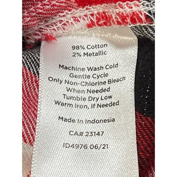 TALBOTS BUFFALO PLAID METALLIC FLANNEL SHIRT – SIZE XL - Picture 4 of 7